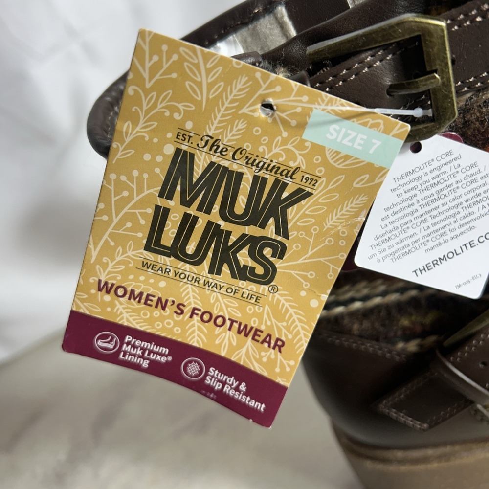 MUK LUKS Women's Scarlett Sasha Dark Brown Size 7 - Picture 4 of 7